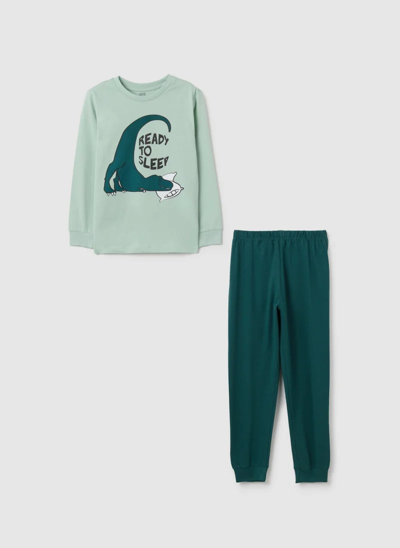 او في اس OVS Children'S Green Pure Cotton Pyjamas Regular Fit